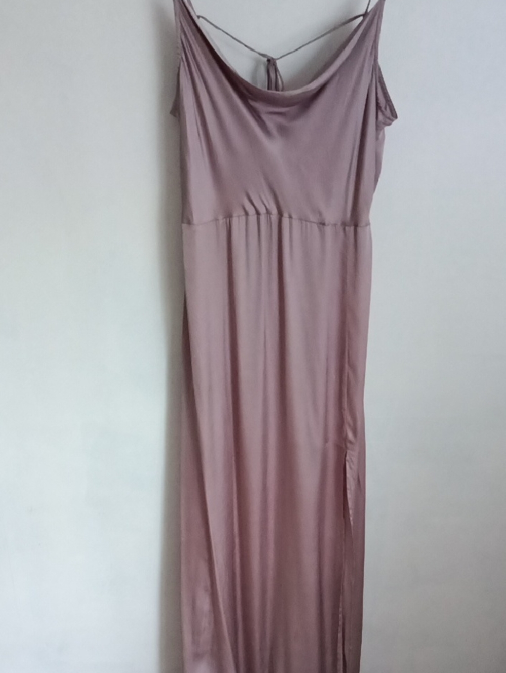 Women's Dusty Rose Slip Maxi Dress - Sleeveless Cowl Neck